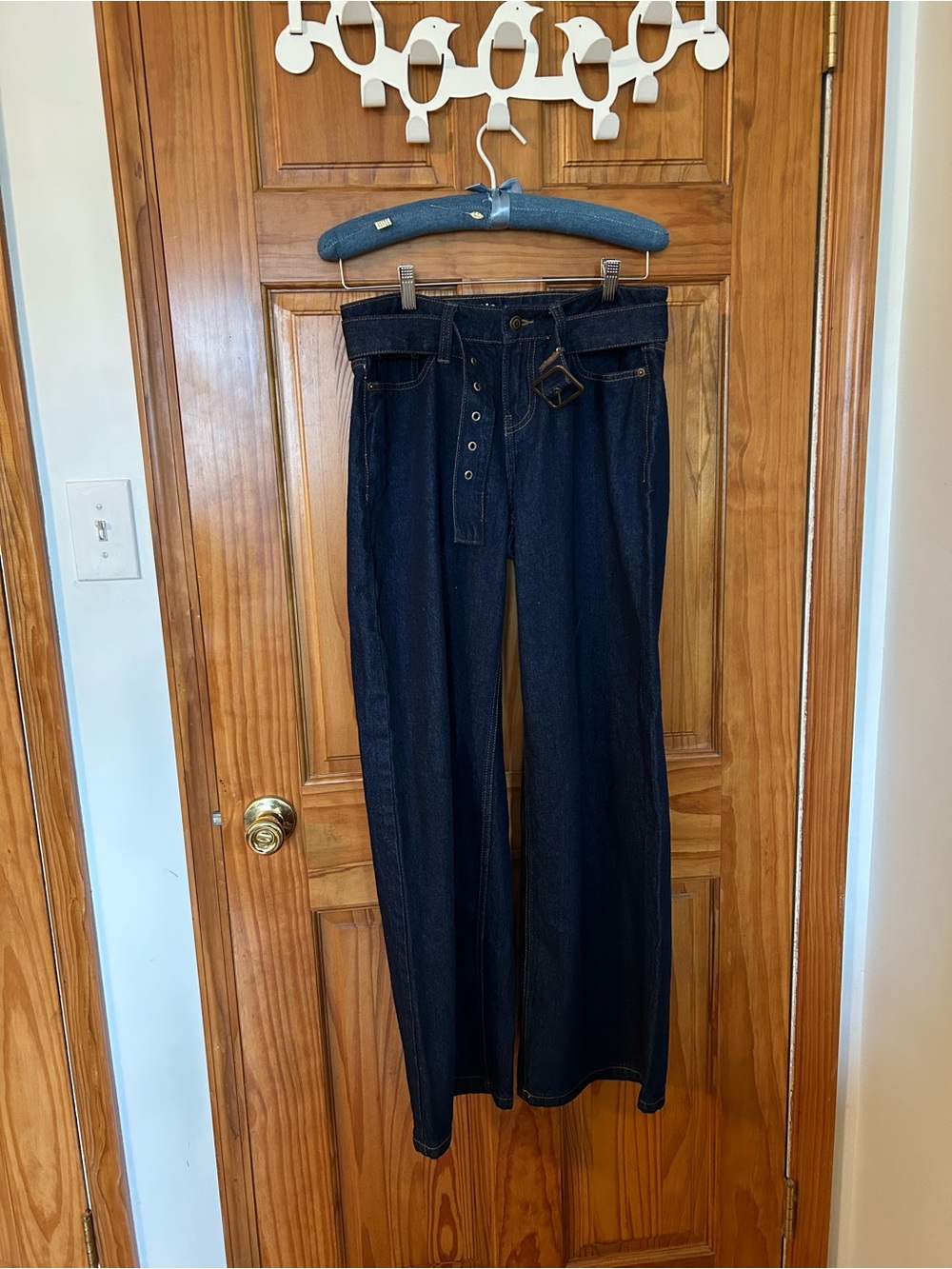 No Boundaries Dark Indigo Wide Leg Paperbag Jeans